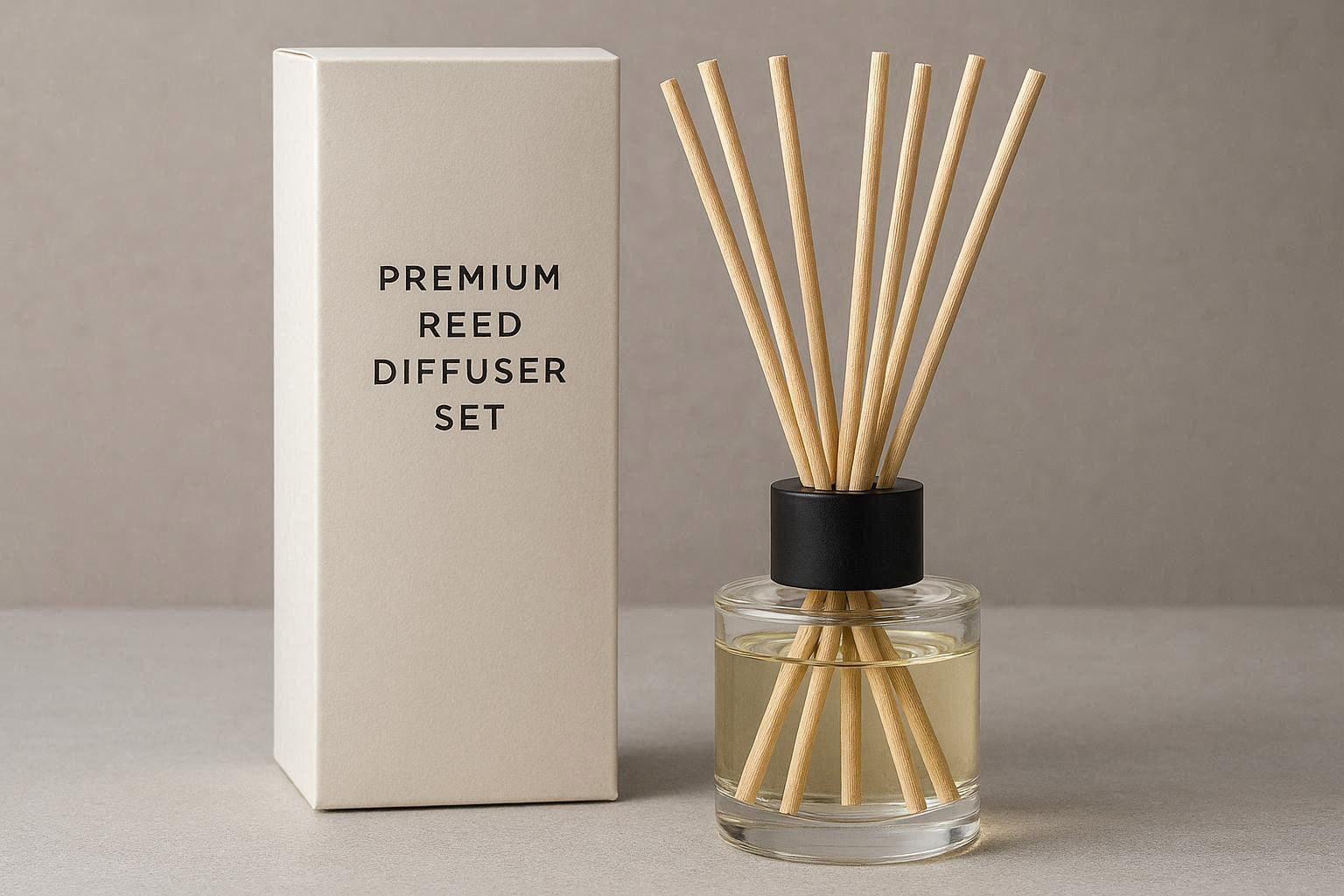 Premium Reed Diffuser Set with Natural Rattan Sticks Large - Image 1