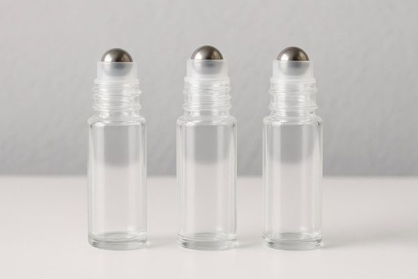 Clear Glass Roll On Bottles with Stainless Steel Balls Empty