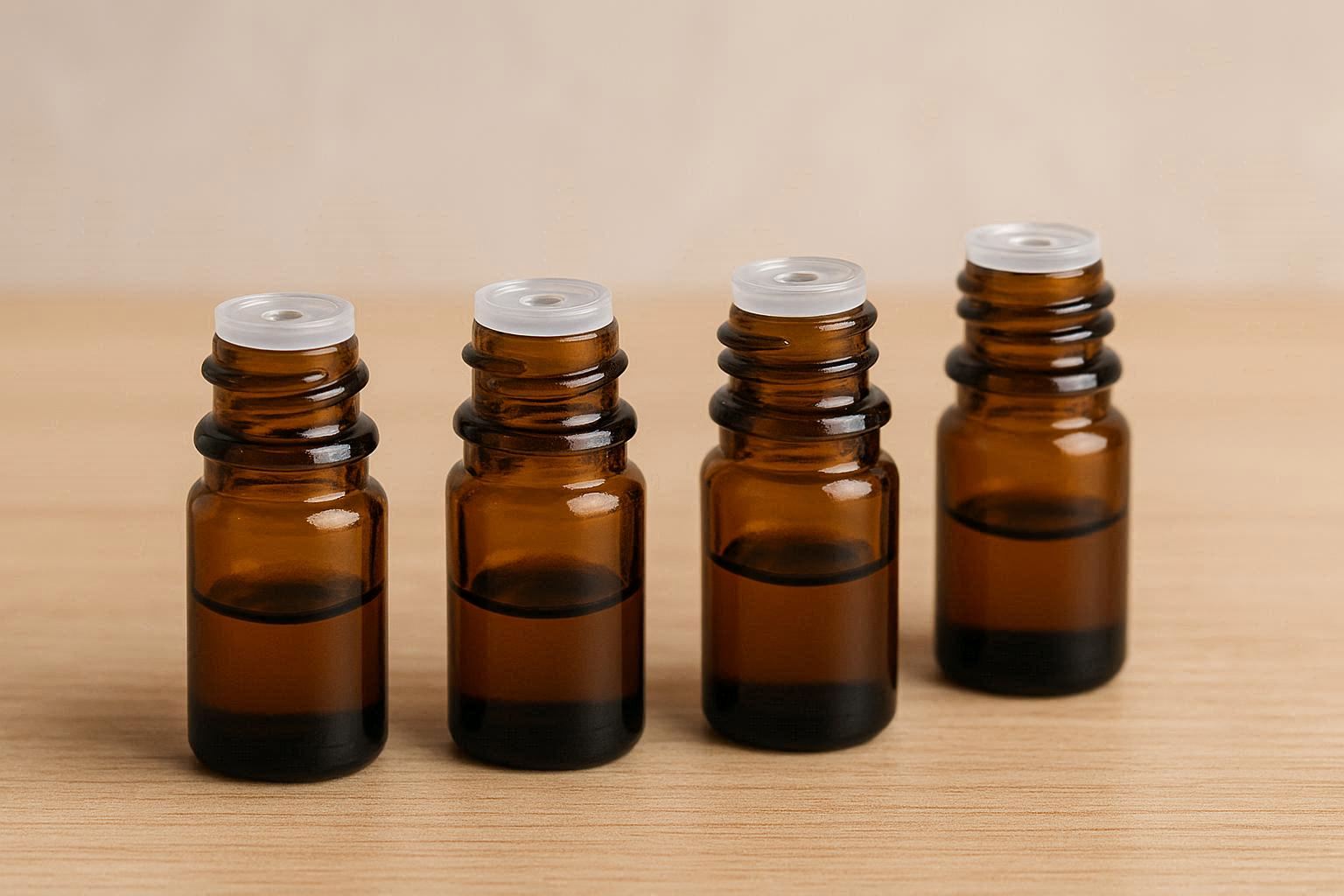 Sample Size Essential Oil Bottles with Orifice Reducer Inserts - Image 1