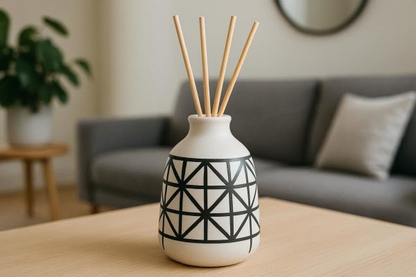 20 Decorative Ceramic Reed Diffuser with Geometric Pattern Modern Home