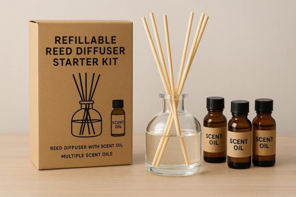 22 Refillable Reed Diffuser Starter Kit with Multiple Scent Oils